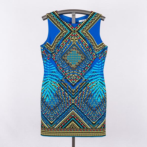 Peter Nygard Dress Size 14 PETITE Colorful Retro Psychedelic 60s Artsy Bohemian - Picture 1 of 7